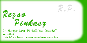 rezso pinkasz business card